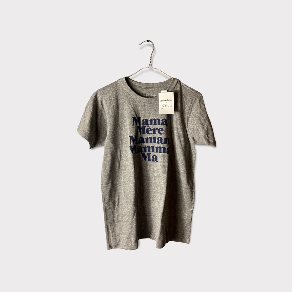 NWT J.Crew x Prinkshop Cotton “Mama” T-shirt in Gray - Picture 5 of 7